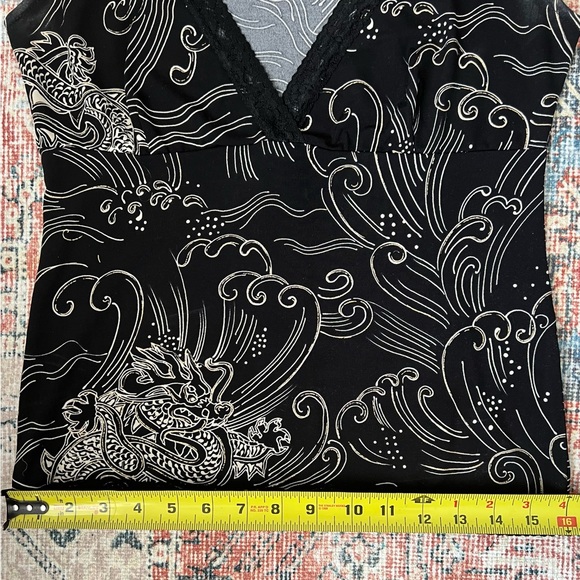 Black and Gold Lace Top - Picture 6 of 6